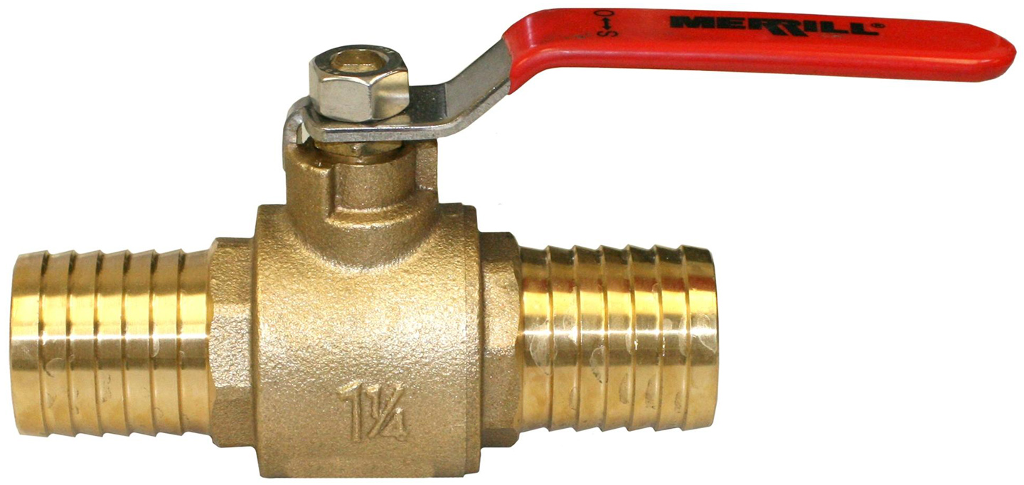 1.25INCH X1.25INCH HOSE BARB BRASS VALVE - Boreal